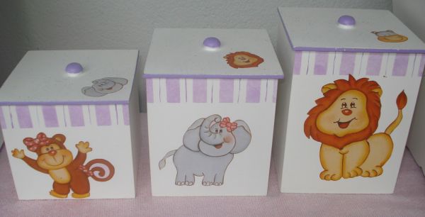 KIT 3 POTES SAFARI MDF